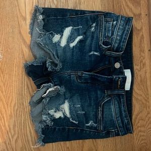 cute dark washed jean shorts